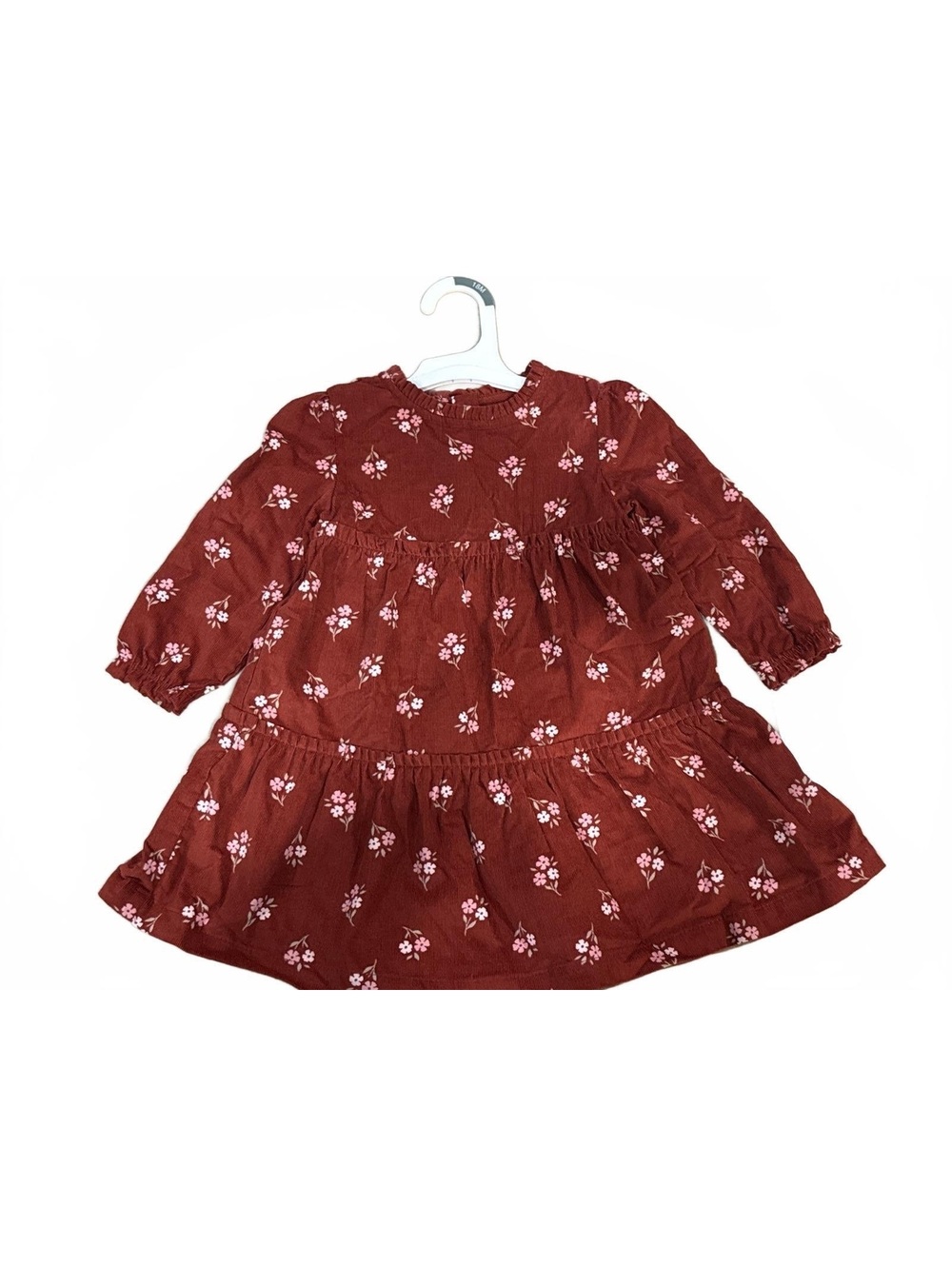 Carter’s Baby Girl Floral Corduroy Dress 18M Rust Pink Long Sleeve NWT